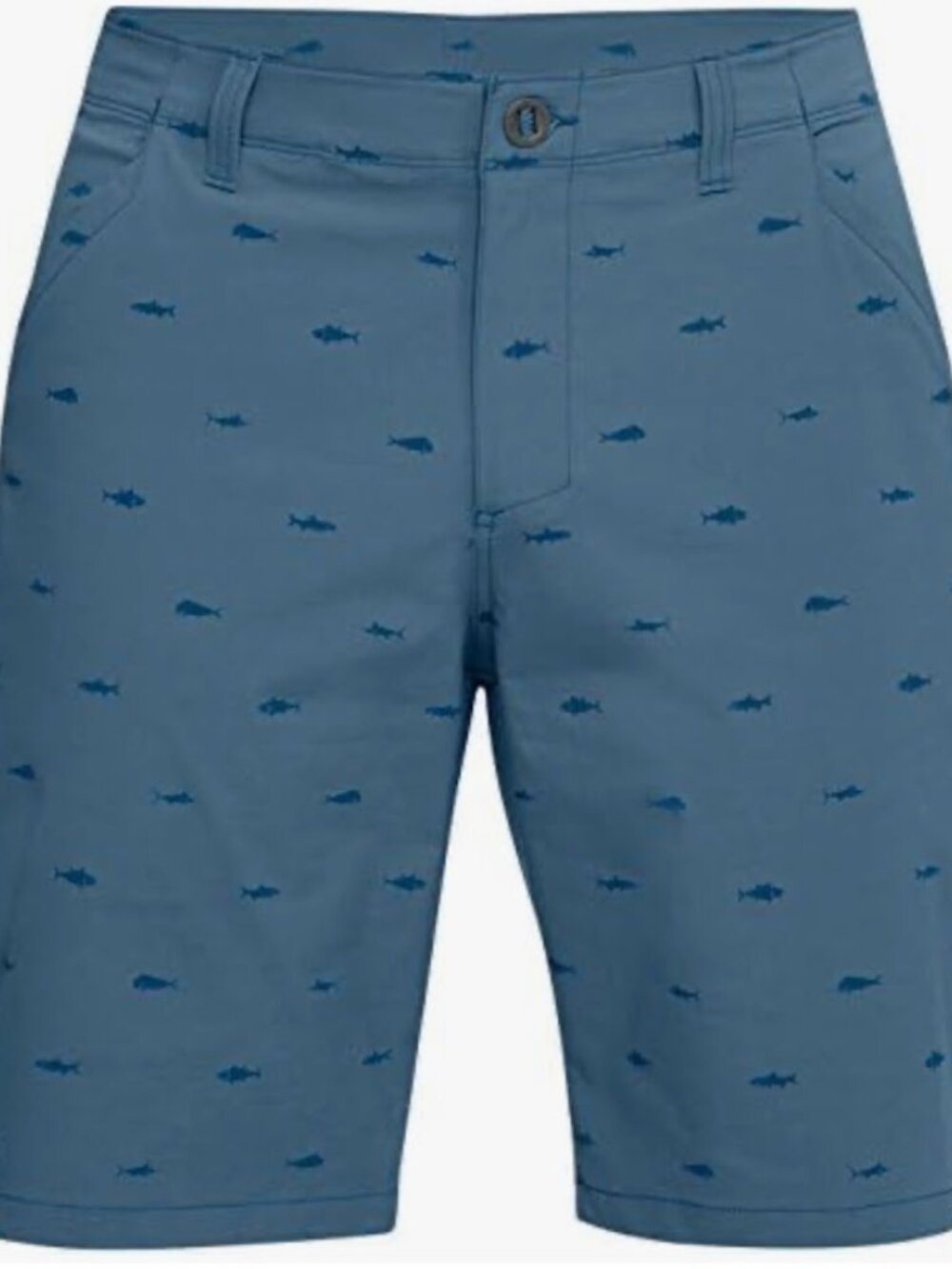 Under Armour Fish Hunter Shorts Men's 40 Blue Print Heat Gear Fishing Golf